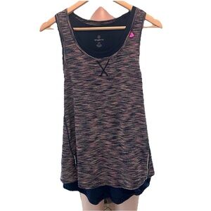 Tangerine Women’s Rainbow Warm Navy Racerback Active Tank Top Size Large L NWT